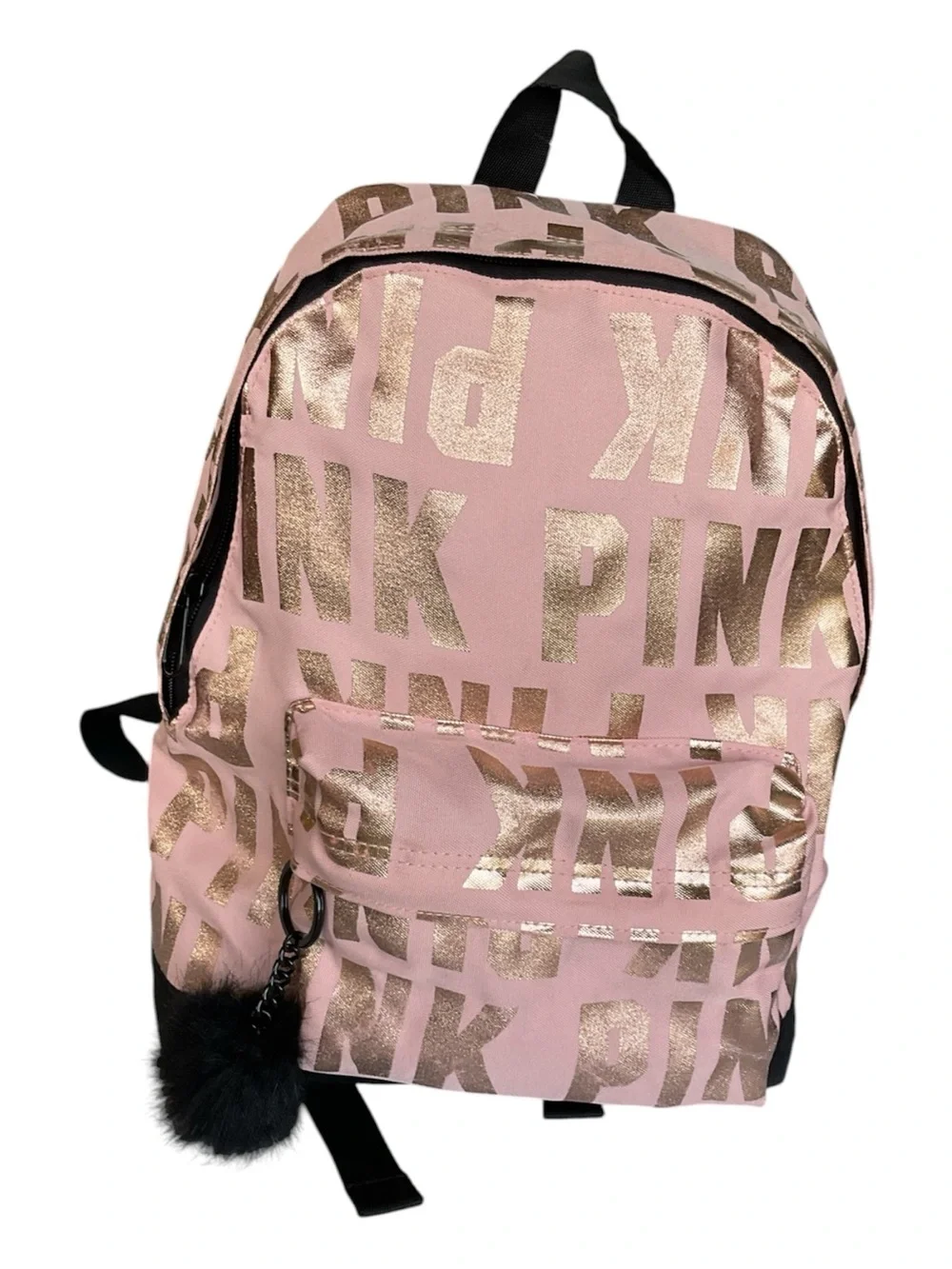 PINK Victoria's Secret Pink and Black Backpack Interior